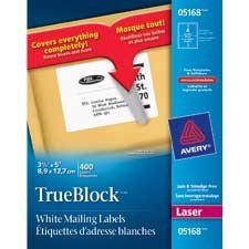 TrueBlock White Laser Shipping Labels