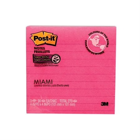 Feuillets Post-it® Super Sticky - collection Éclat de lumière