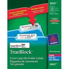 TrueBlock extra large filing labels