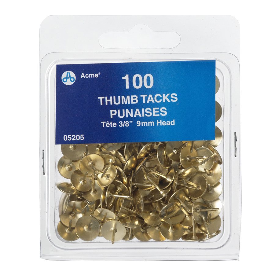 Brass thumb tacks