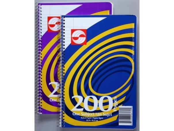 CAHIER SPIRALE 200 PAGES 10 1/2X8.