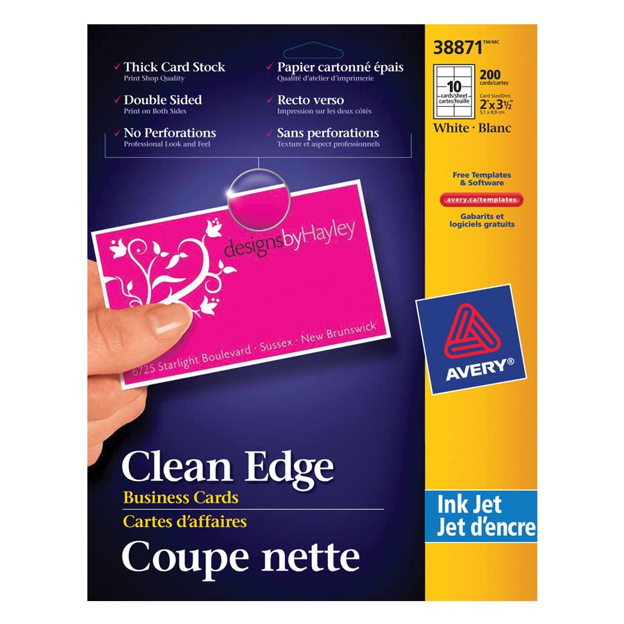 Clean edge business cards