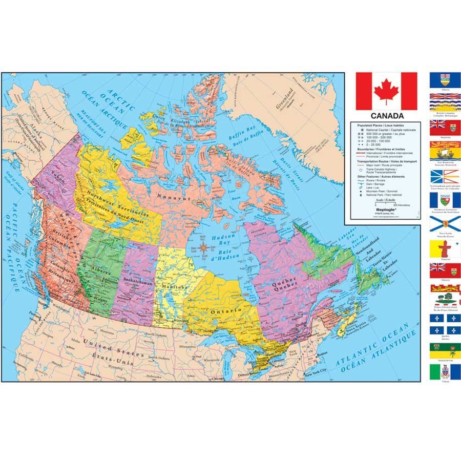 Carte géopolitique du Canada
