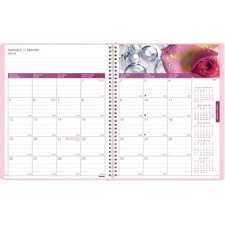 Agenda mensuel marguerite rose (2024)