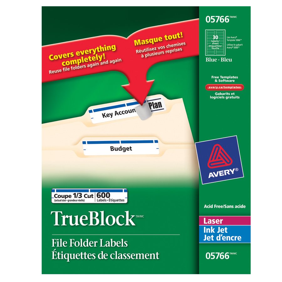 Étiquettes de classement TrueBlock™