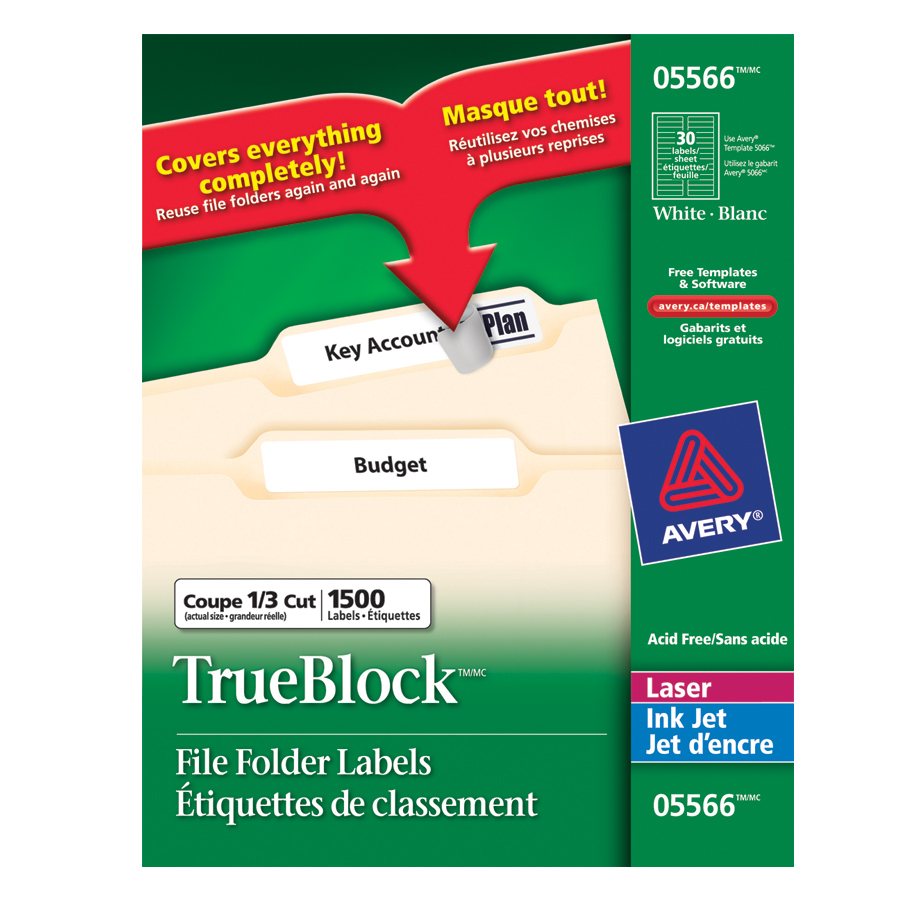 Étiquettes de classement TrueBlock™