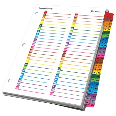OneStep® Printable Table Of Contents Dividers